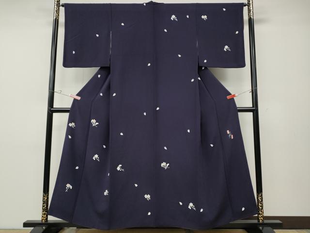 平和屋着物●洛楽人工房　訪問着　舞桜文　鬼しぼ縮緬　正絹　逸品　CABD7499ut