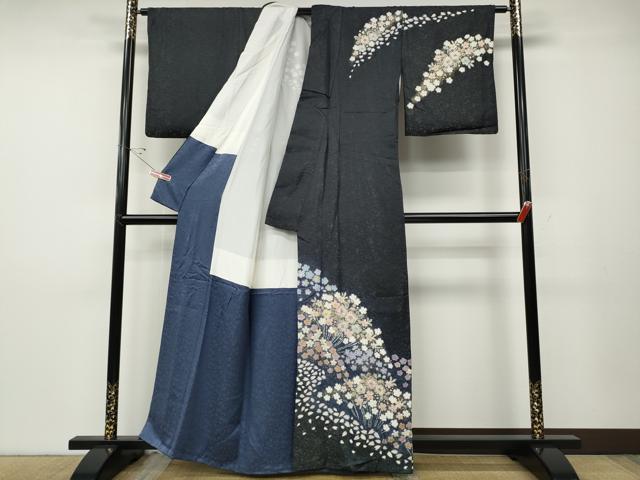平和屋着物●越後十日町の一流染匠　桐屋・翠山工房　徳永憲峯　訪問着　辻が花　絞り　暈し染め　金通し地　正絹　逸品　CABD7501ut_1
