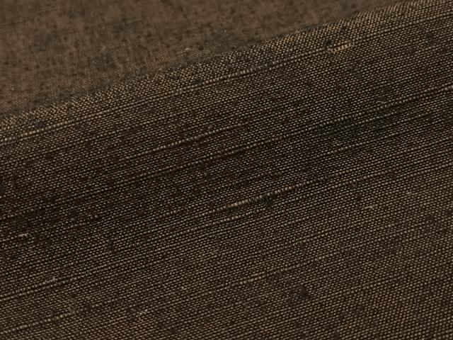 平和屋着物●男性　紬　アンサンブル　色無地　黒鳶色　正絹　逸品　未使用　CABD8047vp_4