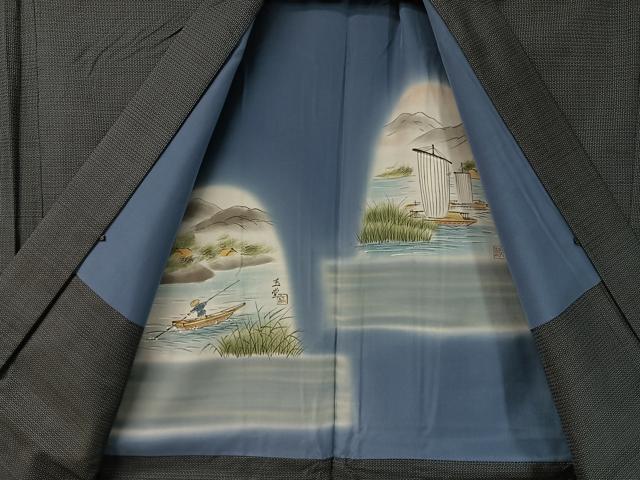 平和屋着物●男性　本場大島紬　アンサンブル　100亀甲　総詰め　キングサイズ　正絹　逸品　CABD8051vp_5