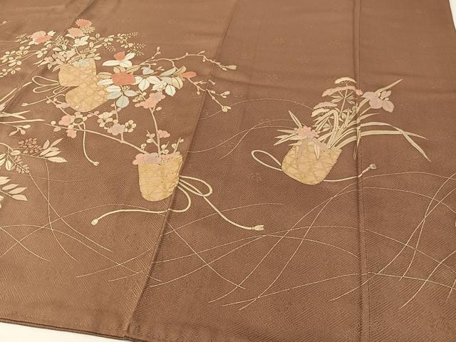 平和屋着物●訪問着　花篭文　金彩　正絹　逸品　CABD8127vp_3