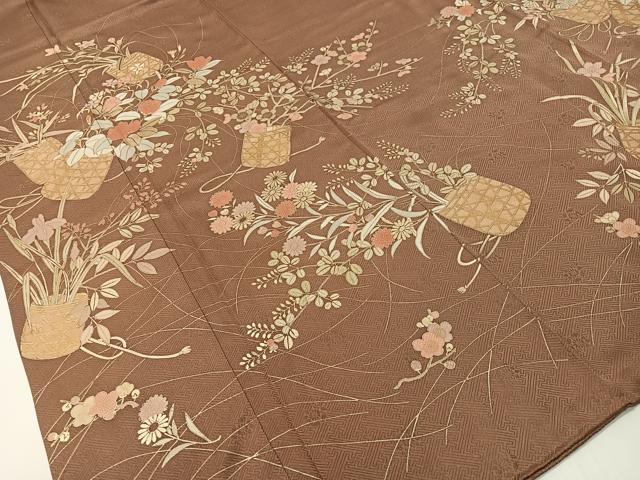平和屋着物●訪問着　花篭文　金彩　正絹　逸品　CABD8127vp_2