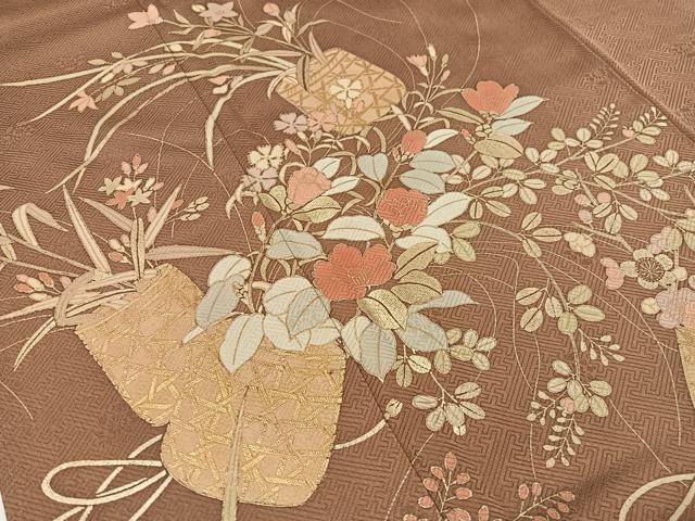 平和屋着物●訪問着　花篭文　金彩　正絹　逸品　CABD8127vp_4