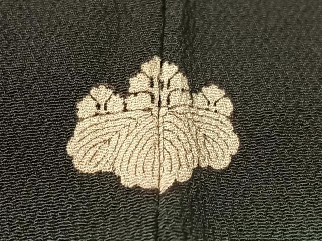 平和屋本店●アンティーク　大正ロマン　振袖　中国三大刺繍　相良刺繍　御所車飛鶴花松文　暈し染め　黒地　金糸　正絹　逸品　CABD8176vp_8