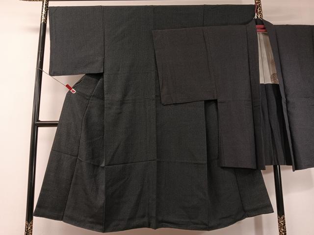 平和屋着物●男性　本塩沢　羽織セット　十字絣文様　正絹　逸品　CABD8184vp