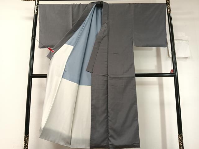 平和屋着物●男性　本場大島紬　薄鼠色　正絹　逸品　CABD8215vp_2