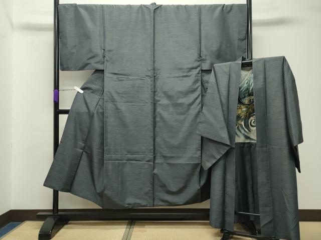 平和屋着物○男性 本場大島紬 アンサンブル 100亀甲 総詰め 正絹 逸品