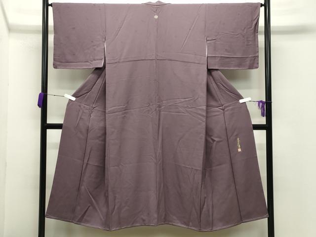 平和屋着物●本草木染作家　圓啓　色無地　花菱地紋　葡萄鼠色　正絹　逸品　未使用　CABD8839gh_1