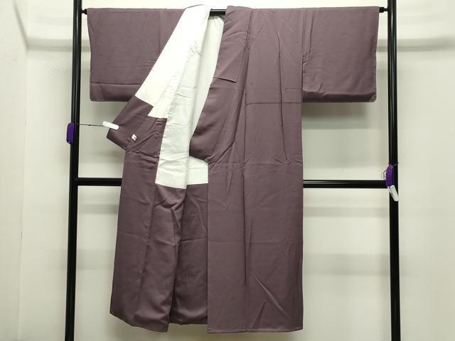 平和屋着物●本草木染作家　圓啓　色無地　花菱地紋　葡萄鼠色　正絹　逸品　未使用　CABD8839gh_2