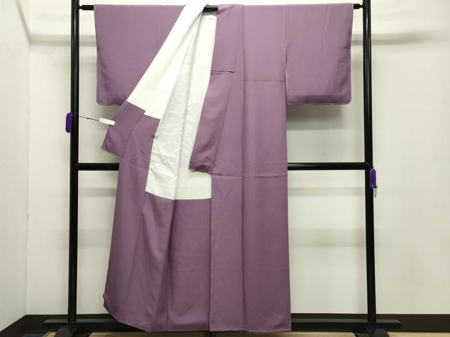 平和屋着物●上質な色無地　二藍色　正絹　逸品　未使用　CABD8878gh_2