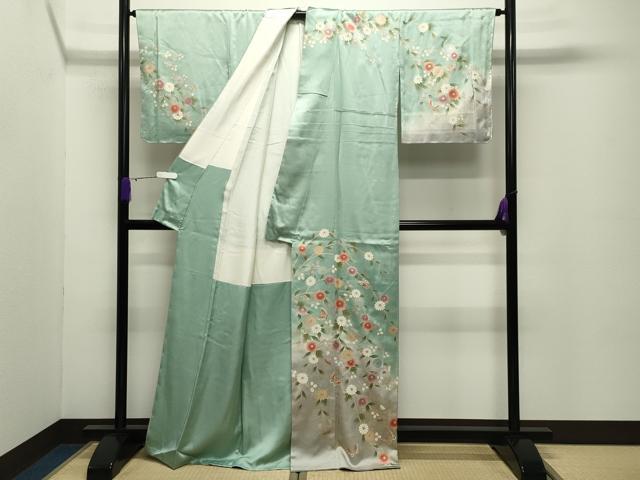 平和屋着物●訪問着　立波舞蝶文　暈し染め　金彩　正絹　逸品　未使用　CABD8880gh_1