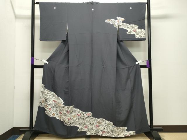 平和屋着物○訪問着 型染め 道長草花文 正絹 逸品 CABD8884gh 【公式通販】