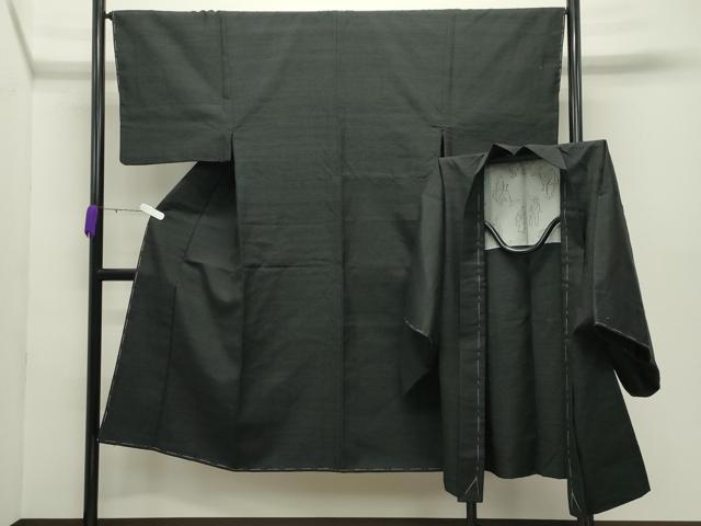 平和屋着物●男性　紬　アンサンブル　色無地　蝋色　正絹　逸品　未使用　CABD8892gh