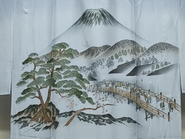 平和屋着物●男性　紬　髭紬羽織・長襦袢セット　色無地　濃藍色　正絹　逸品　CABD8903gh_8