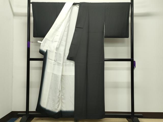 平和屋着物●江戸小紋　庭野三樹夫作　角通し　黒地　正絹　逸品　CABD8912gh_2