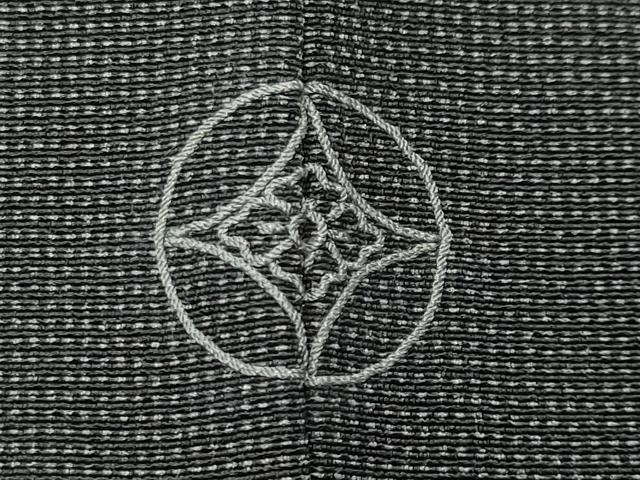 平和屋着物●江戸小紋　庭野三樹夫作　角通し　黒地　正絹　逸品　CABD8912gh_7