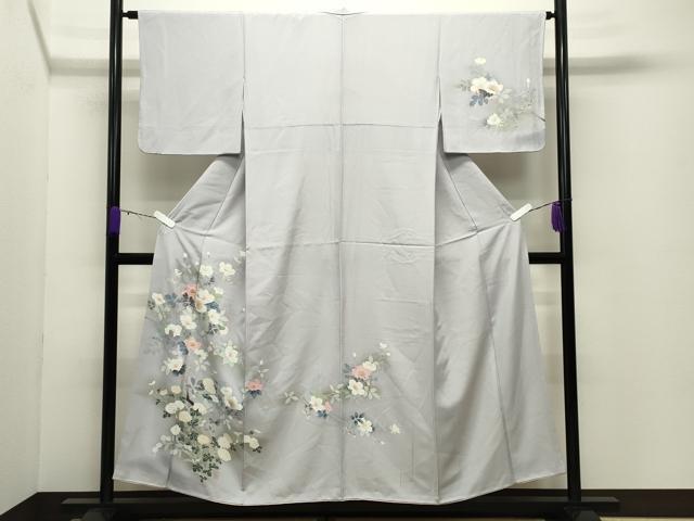 平和屋着物○訪問着 友禅 休み鳥枝花文 暈し染め 正絹 逸品 CABD8920gh