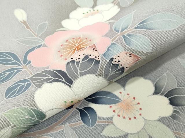 平和屋着物○訪問着 友禅 休み鳥枝花文 暈し染め 正絹 逸品 CABD8920gh