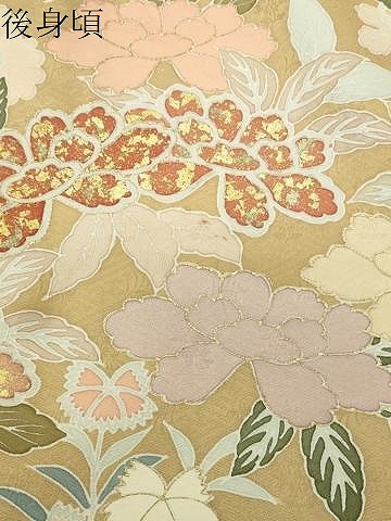 平和屋着物●訪問着　駒刺繍　草花文　金彩　正絹　逸品　CABD8921gh_7