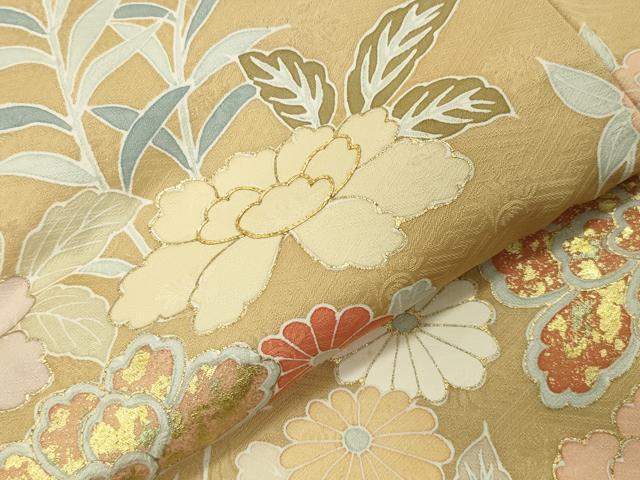 平和屋着物●訪問着　駒刺繍　草花文　金彩　正絹　逸品　CABD8921gh_5
