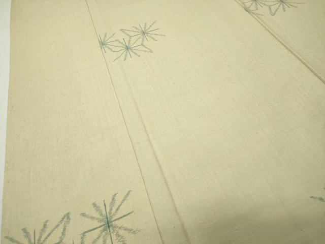 平和屋着物●上質な紬　麻の葉文　正絹　逸品　CABD8922gh_3