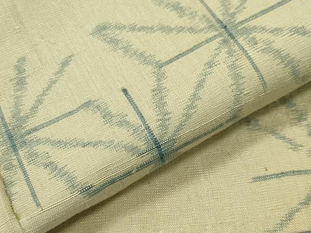平和屋着物●上質な紬　麻の葉文　正絹　逸品　CABD8922gh_4