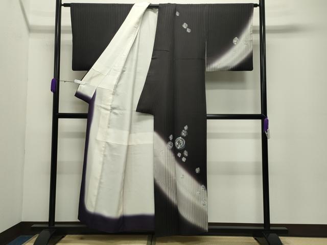 平和屋着物●訪問着　手描き　水玉　暈し染め　正絹　逸品　CABD8951gh_1