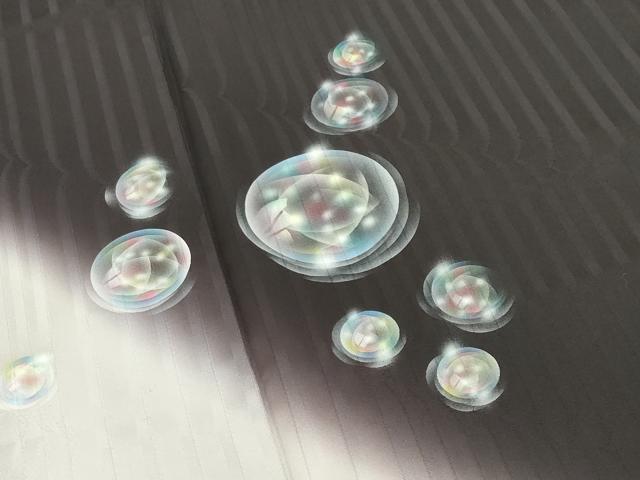 平和屋着物●訪問着　手描き　水玉　暈し染め　正絹　逸品　CABD8951gh_2