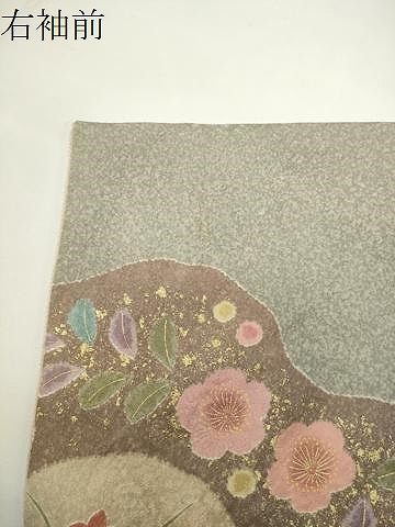 平和屋着物●訪問着　御所車花文　金彩　正絹　逸品　CABD8969gh_8