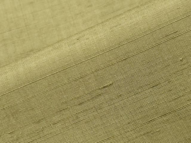 平和屋着物●山崎青樹作　草木染研究所　紬　草木染　老竹色　反端付き　正絹　逸品　未使用　CABD9117gh_5