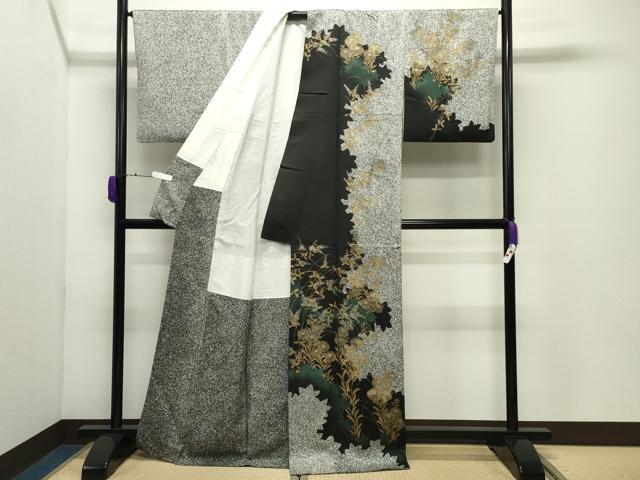 平和屋着物●英王室献上友禅作家　木下勝功　訪問着　草花文　暈し染め　金彩　正絹　逸品　CABD9210gh_1