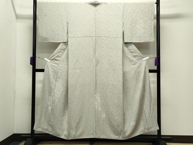 平和屋着物●染色作家　寺島利男　訪問着　お召地　南天文　正絹　逸品　CABD9219gh