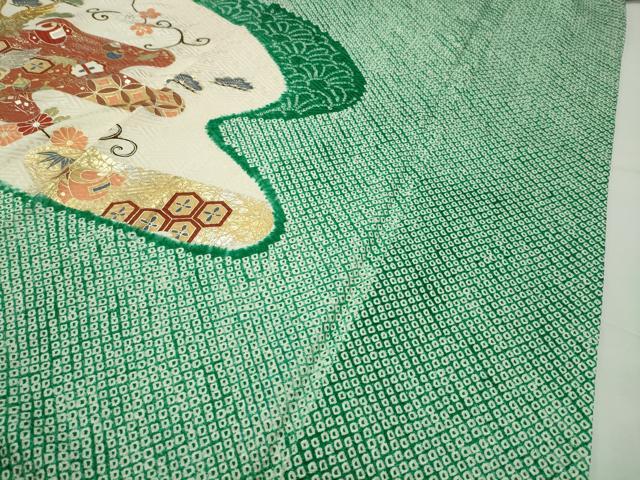 平和屋着物●訪問着　駒刺繍　絞り　飛鶴宝尽くし文　金銀彩　やまと誂製　正絹　逸品　CABD9243gh_4