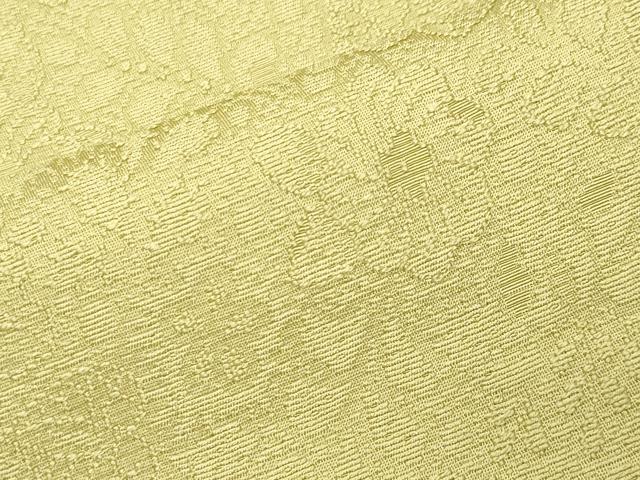 平和屋着物●上質な色無地　辻が花地紋　青朽葉色　ロング丈　正絹　逸品　CABD9396gh_5