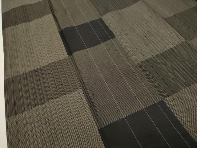 平和屋着物●上質な紬　市松文　正絹　逸品　CABD9462gh_3