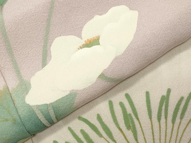 平和屋着物●訪問着　作家物　草花文　暈し染め　ロング丈　正絹　逸品　CABD9476gh_4