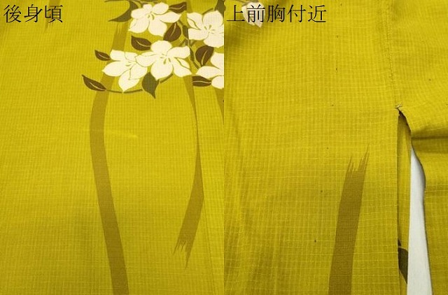 平和屋着物∴夏物　綿紅梅　浴衣　草花文　綿　逸品　CABD9550gh_6