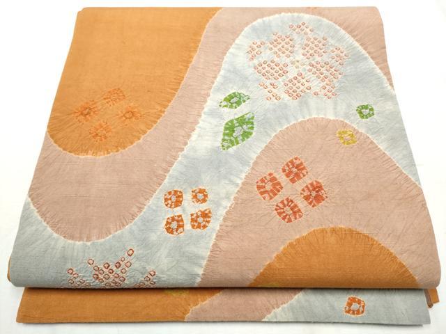 平和屋着物●両面　太鼓柄袋帯　紬地　絞り　舞花文　正絹　逸品　CABE0032hy 15,392円