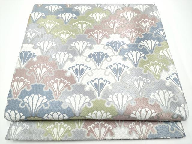 平和屋着物●六通柄袋帯　唐織　雪輪青海波文　正絹　逸品　CABE0065hy