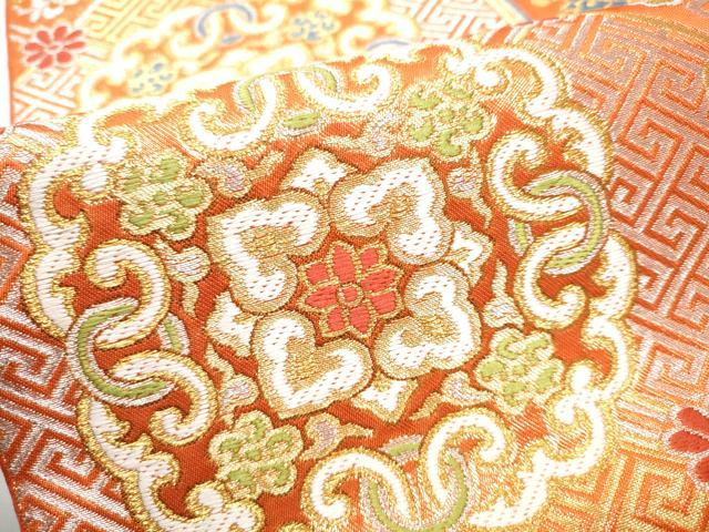 平和屋着物●西陣　川島織物　六通柄　本袋帯　正倉院蜀江花文　金銀糸　正絹　逸品　CABE0102hy 平和屋着物○西陣 川島織物 六通柄 本袋帯 正倉院蜀江花文 金銀糸 正絹
