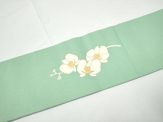 平和屋着物●塩瀬　九寸名古屋帯　胡蝶蘭　金彩　正絹　逸品　CABE0263hy_5