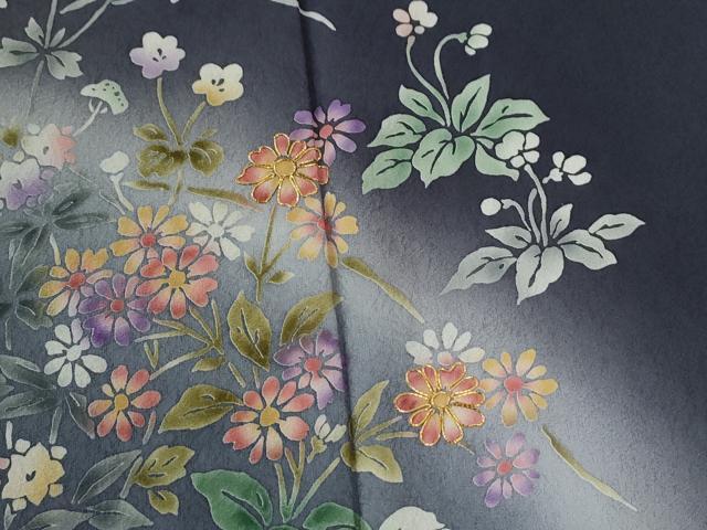 平和屋着物●訪問着　駒刺繍　草花文　暈し染め　正絹　逸品　CABE2027yc_2