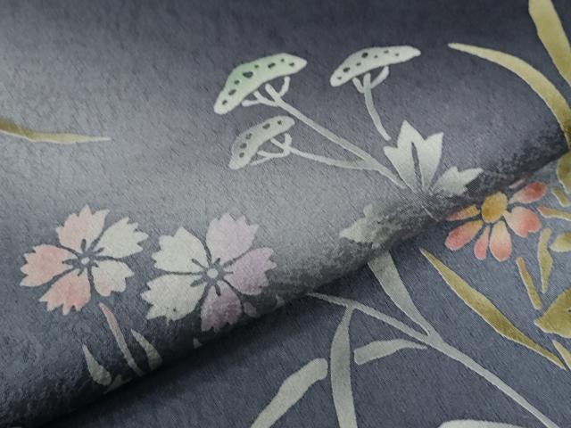 平和屋着物●訪問着　駒刺繍　草花文　暈し染め　正絹　逸品　CABE2027yc_5