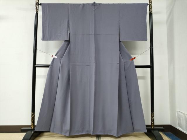 平和屋着物●上質な色無地　鳩羽色　正絹　逸品　CABE2031yc_1
