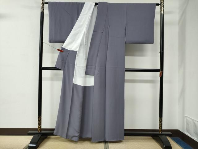 平和屋着物●上質な色無地　鳩羽色　正絹　逸品　CABE2031yc_2