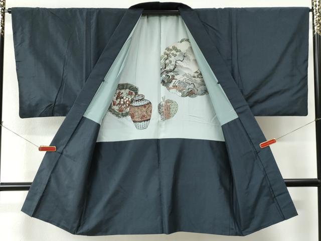 平和屋着物●男性　本場大島紬　アンサンブル・長襦袢セット　吉祥文　正絹　逸品　CABE2086yc_5