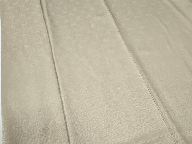 平和屋着物●上質な色無地　紗綾形草花地紋　浅黄色　正絹　逸品　CABE2128yc 平和屋着物○上質な色無地 紗綾形草花地紋 浅黄色 正絹 逸品
