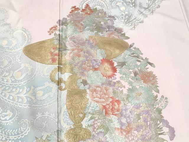 平和屋着物●豪華振袖　陶器更紗花唐草文　暈し染め　金銀彩　正絹　逸品　CABE2135yc_4