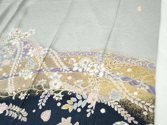 平和屋着物●訪問着　作家物　辻が花　絞り　暈し染め　銀通し地　正絹　逸品　未使用　CABE2207yc_4