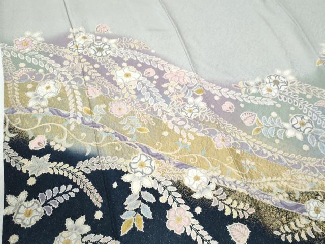 平和屋着物●訪問着　作家物　辻が花　絞り　暈し染め　銀通し地　正絹　逸品　未使用　CABE2207yc_3